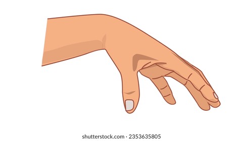 Hand in a position on a white background illustration.