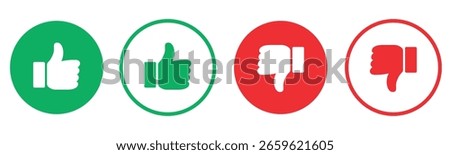 
Hand. Positive and negative. Icons and vectors. Facebook. Like.