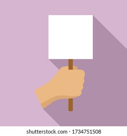 Hand with poster icon. Flat illustration of hand with poster vector icon for web design