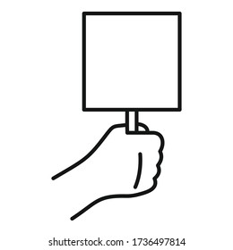 Icono del afiche de mano. Icono de vector de afiches de mano de contorno para diseño web aislado en fondo blanco