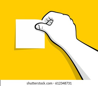 Hand posting sticker note