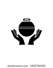 Hand mit Pot-Symbol, Vektorsymbol beste flache Ikone.