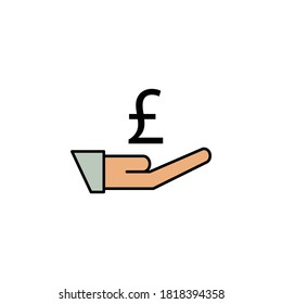 hand, pound icon. Element of finance illustration. Signs and symbols icon can be used for web, logo, mobile app, UI, UX