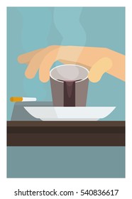hand pouring coffee into the lid