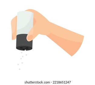 Hand pouring salt flat illustration