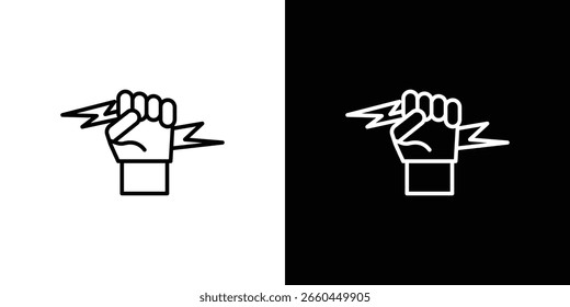 Hand with Power icon for Apps. Icon Design Template.
