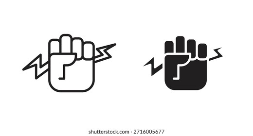 Mano con concepto de icono de poder para infografía, Sitio web o App.