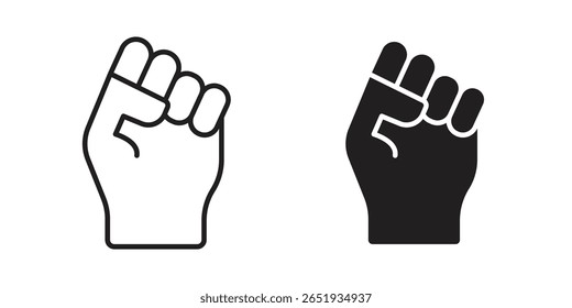 Hand with Power icon. Flat and stroke versions. Graphic elements.