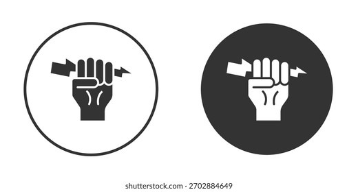 Mano con icono de poder. Perfecto para interfaces de Web y App, presentaciones, infografías
