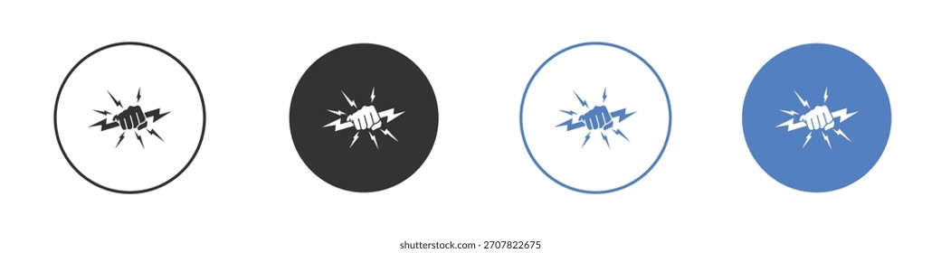 Hand with Power icon vector art illustration. for mobile concept and web designs