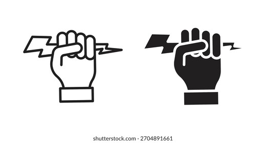 Hand with Power icon vector collection. vector stock symbol illustrations