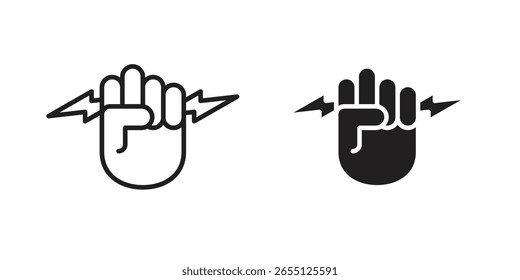 Hand with Power icon vector design. set web icons