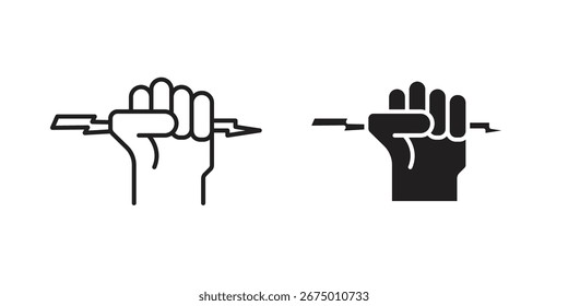 Mano con el diseño del Vector del icono del poder, perfecto para los diseños del ui del Sitio web