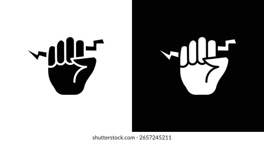 Mano con la Plantilla del logotipo del Vector del icono del poder para el gráfico y el Diseño web.