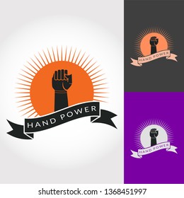 hand power icons for labor day, illustration of human hands