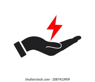 Hand Power logo design. Power logo with Hand concept vector. Hand and Power logo design