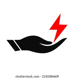 Hand Power logo design. Power logo with Hand concept vector. Hand and Power logo design