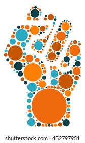 hand power shape vector design by color point