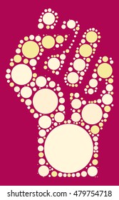 hand power shape vector design by color point