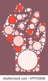 hand power shape vector design by color point