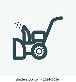 Hand power snow plow vector icon