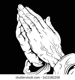 Hand pray believe and hope illustration 