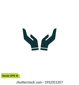 hand pray icon symbol logo template