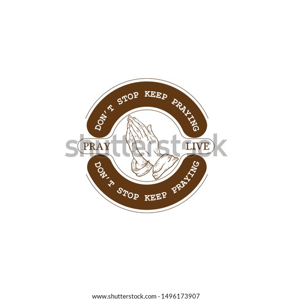 Hand Pray Logo Design Hand Illustration Stock Vector Royalty Free