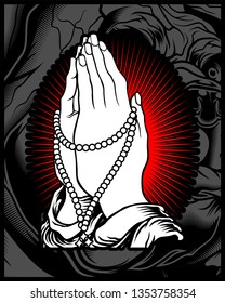 hand pray .vector hand draw .Shirt designs, biker, dj, gentleman, barber and many others.
isolated and easy to edit. Vector Illustration - Vector 