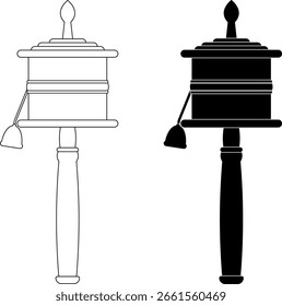 hand prayer wheel icon set