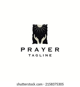 Hand praying logo icon design template flat vector