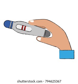 Hand with pregnancy test