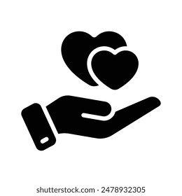 Hand presenting heart vector icon, be my valentines