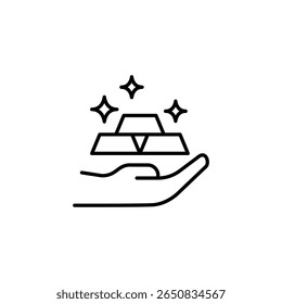 Hand Presenting Shining Gold Bars Representing Wealth And Abundance