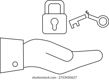 A hand presents padlock