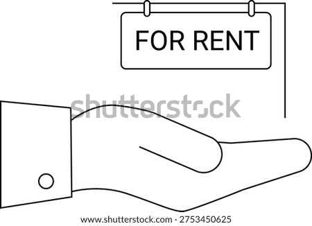 A hand presents a For Rent sign