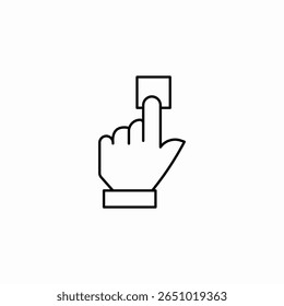 Vector de signo de icono de Botón de prensa de mano