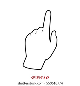 hand press, button, icon, vector illustration eps10