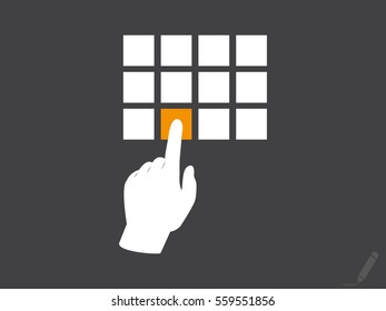 hand press, button, icon, vector illustration eps10
