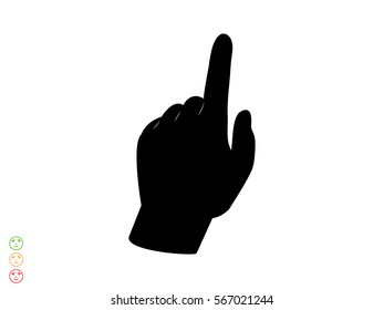 hand press, button, icon, vector illustration eps10