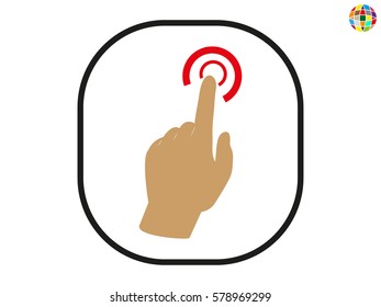 hand press, button, icon, vector illustration eps10