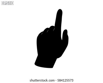 hand press, button, icon, vector illustration eps10