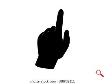 hand press, button, icon, vector illustration eps10