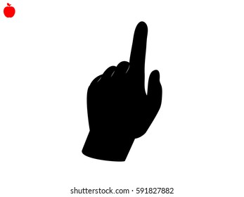 hand press, button, icon, vector illustration eps10