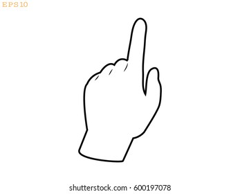 hand press, button, icon, vector illustration eps10