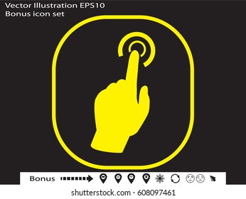 hand press, button, icon, vector illustration eps10