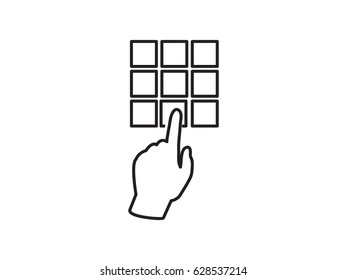 hand press, button, icon, vector illustration eps10