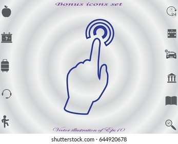 hand press, button, icon, vector illustration eps10
