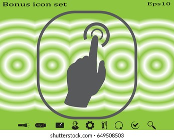 hand press, button, icon, vector illustration eps10
