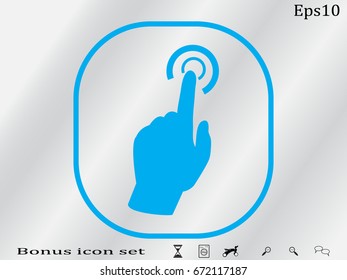 hand press, button, icon, vector illustration eps10